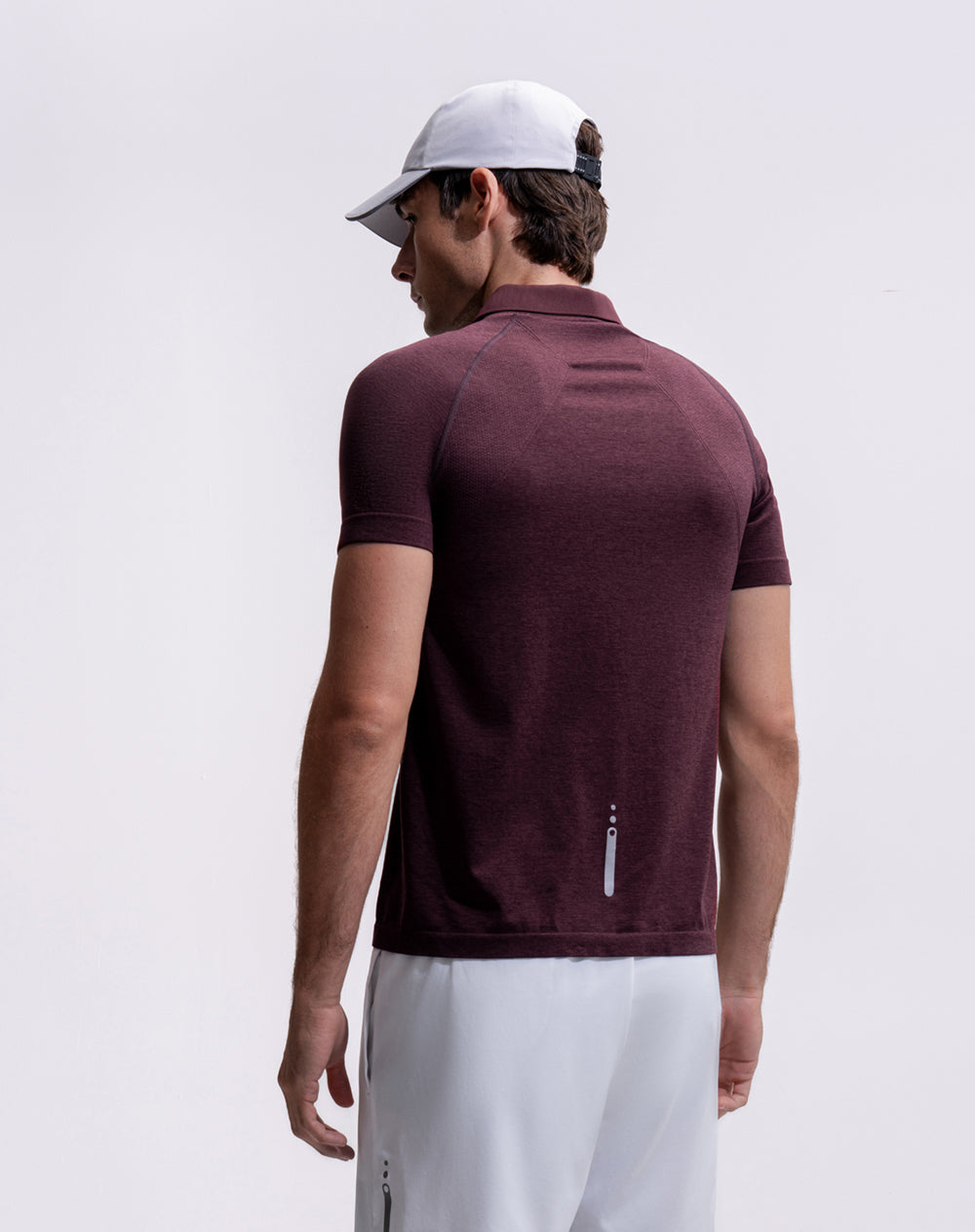 Polo deportiva seamless vino tinto hombre