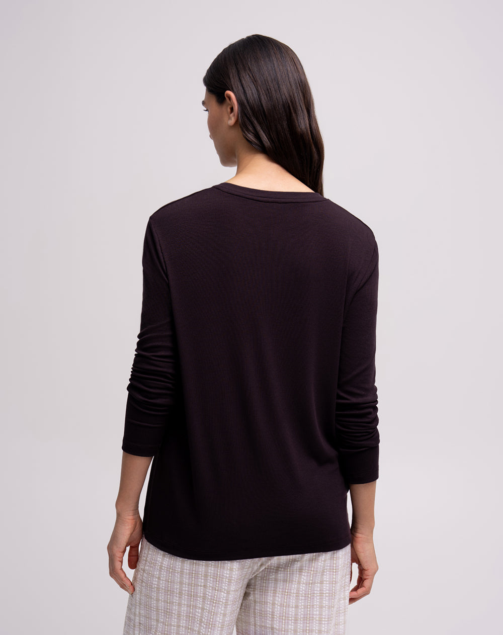 Camibuzo oversize rib algodón vinotinto mujer
