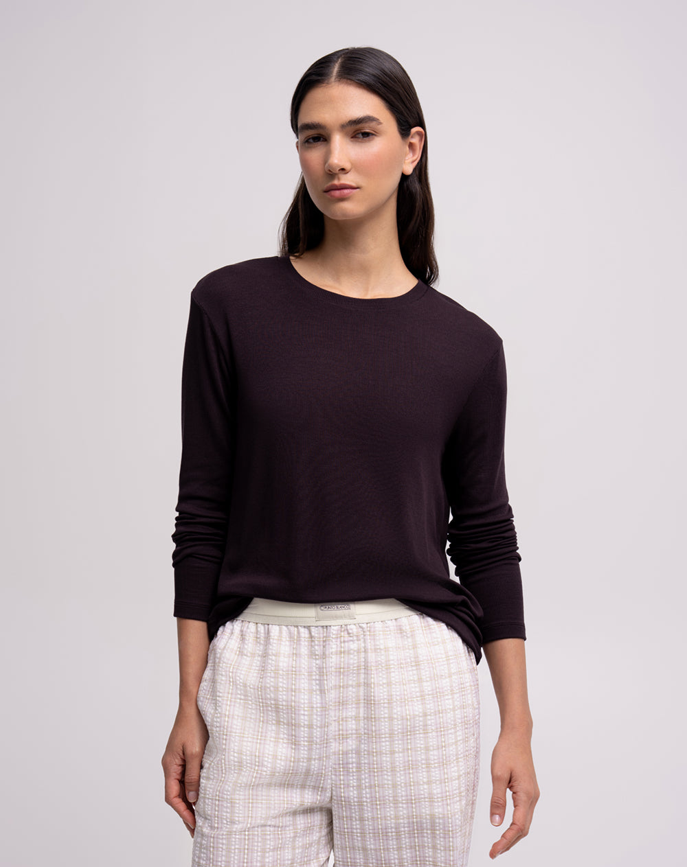 Camibuzo oversize rib algodón vinotinto mujer