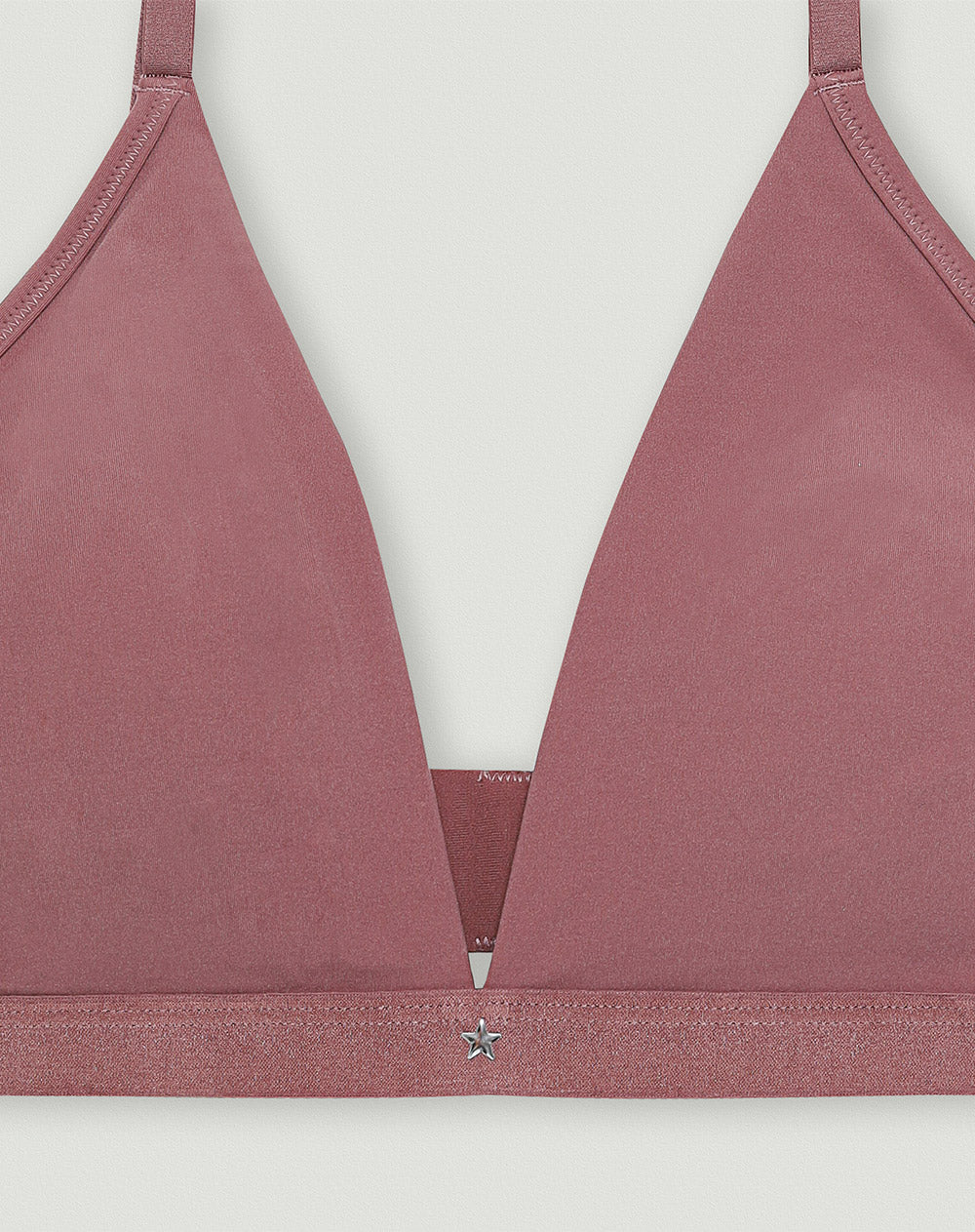 Top soporte medio microfibra escote en V palo rosa