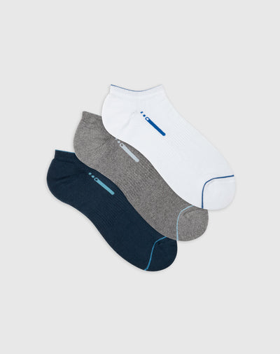 Medias deportivas hombre tobilleras cortas acolchadas pack x3unds surtidas