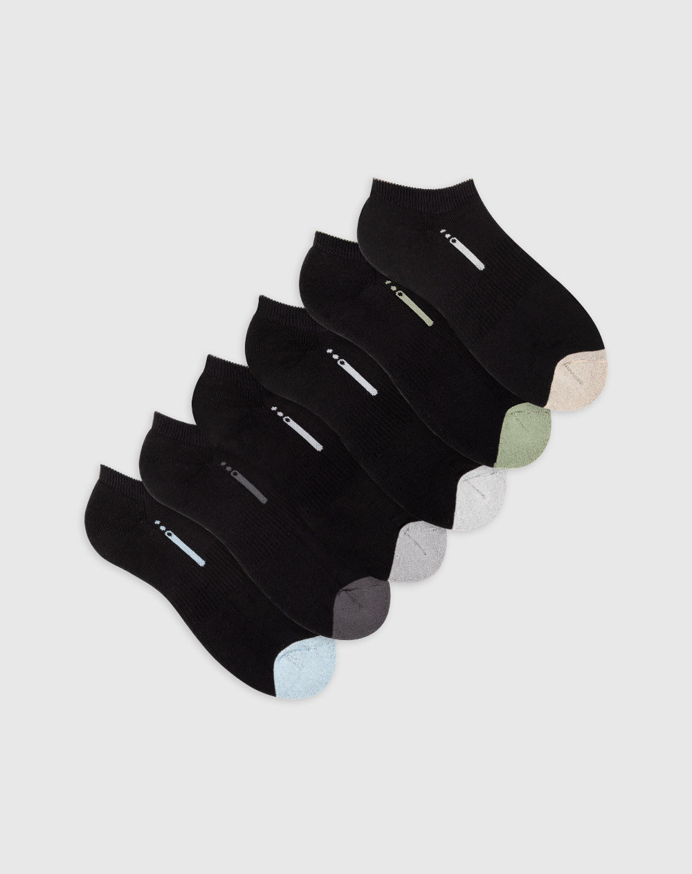 Medias deportivas hombre tobilleras cortas acolchadas pack x6unds negras