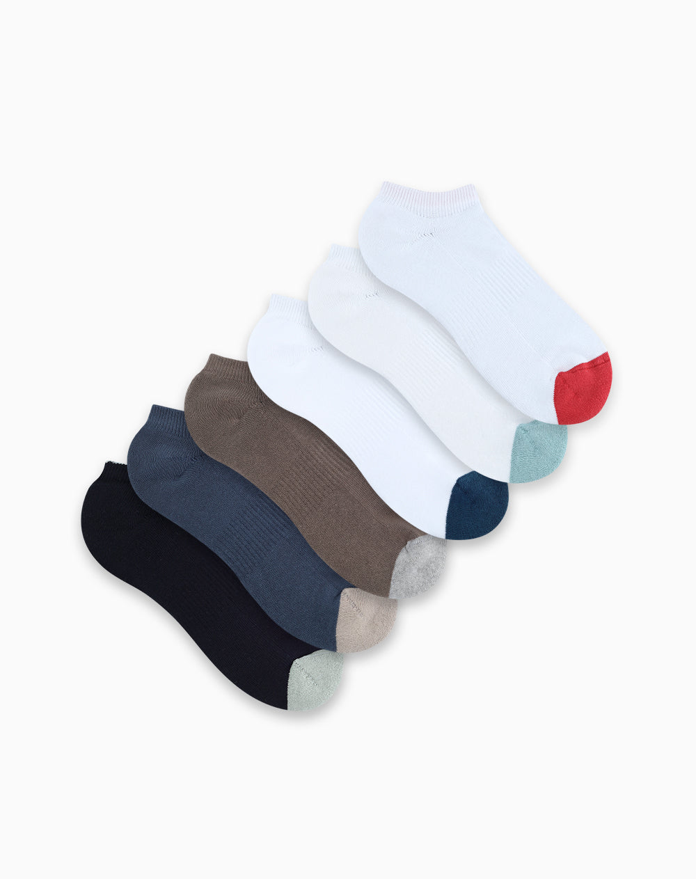 Medias hombre tobillera corta acolchada pack x6 surtido