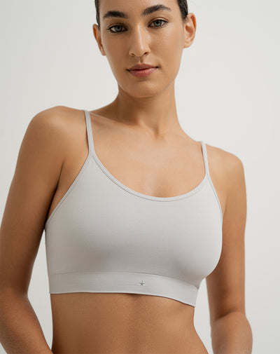 Top soporte medio seamless cargaderas reforzadas gris