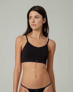 Top soporte medio seamless cargaderas reforzadas negro