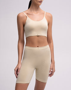 Panty ciclista seamless control medio habano
