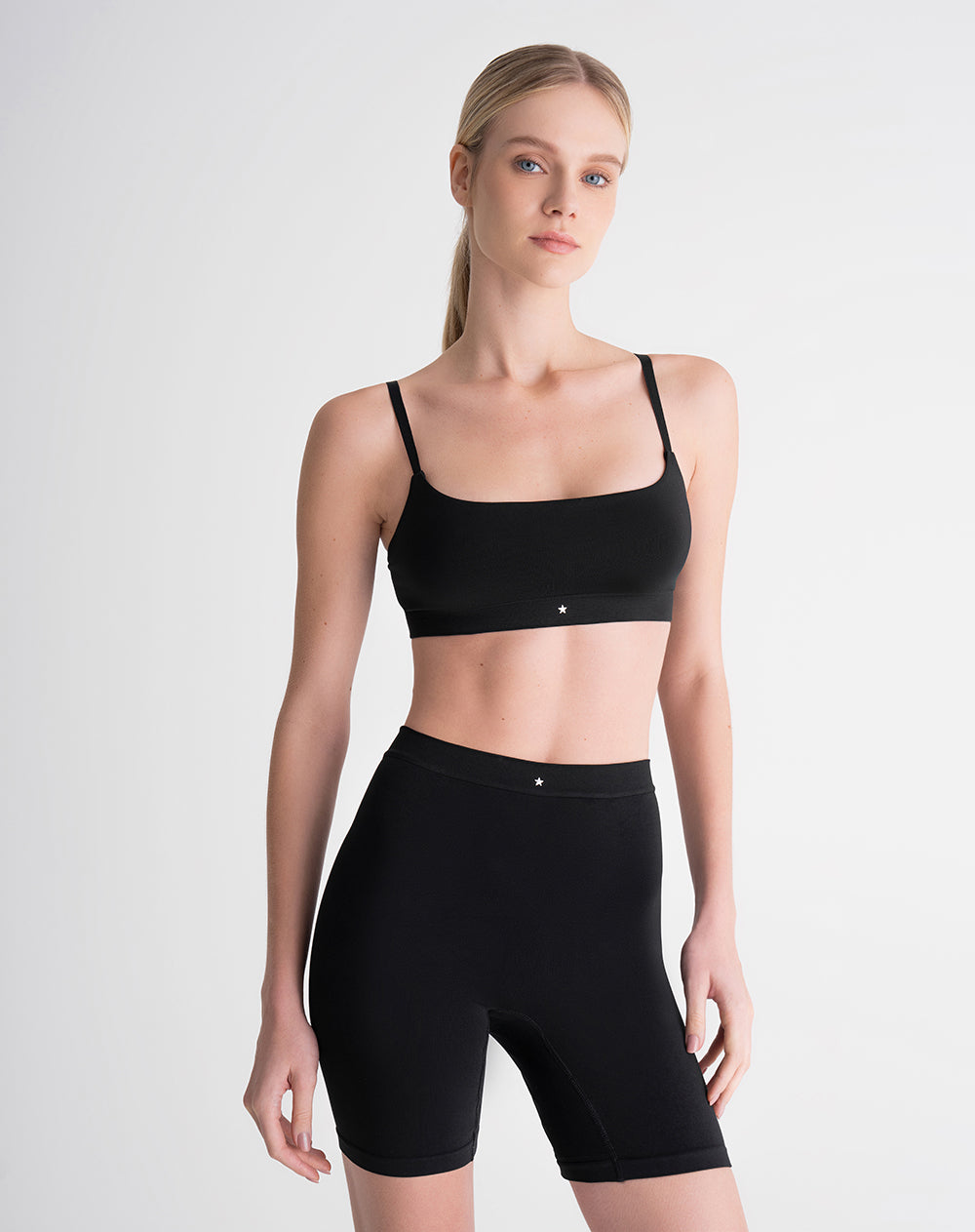 Panty ciclista seamless control medio negro