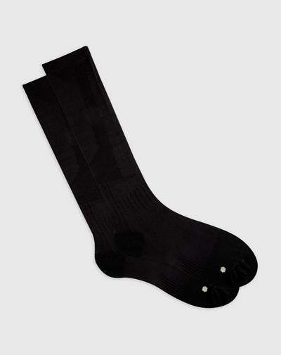 Medias deportivas hombre extra largas microfibra negras