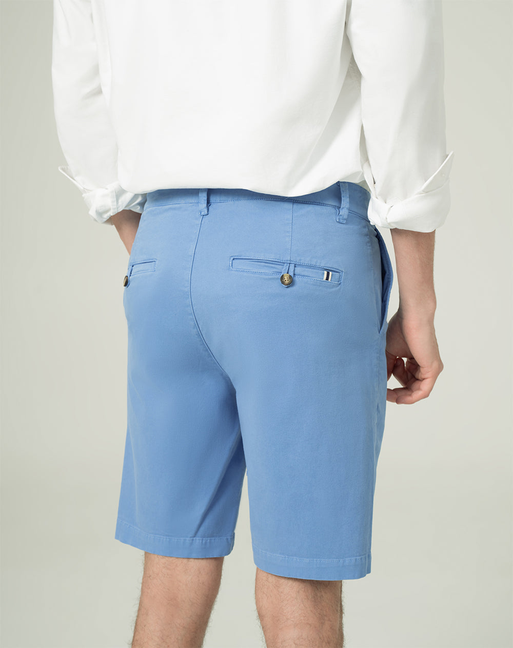 Bermuda regular algodón azul hombre