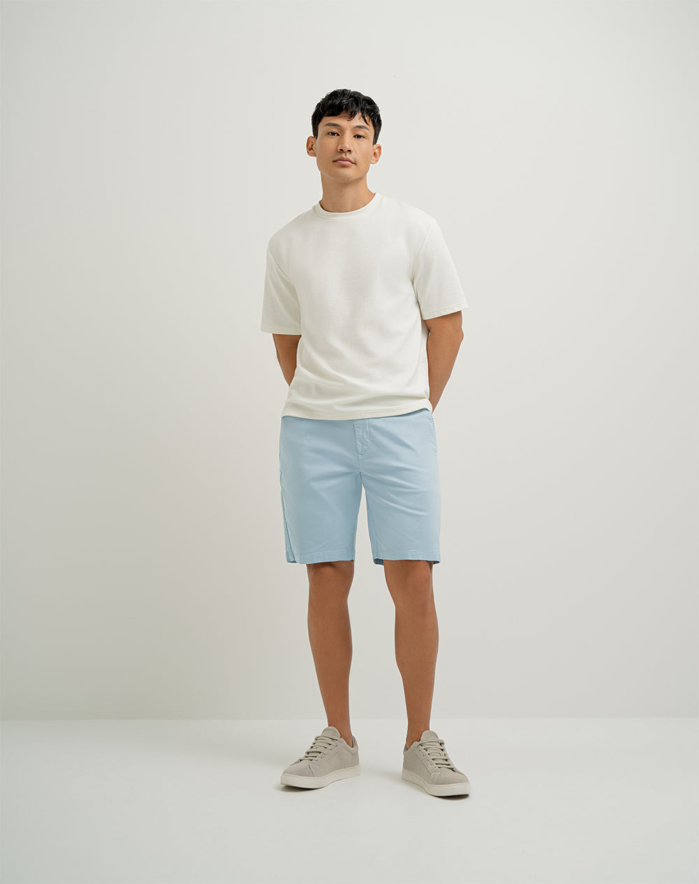 Bermuda regular algodón azul hombre