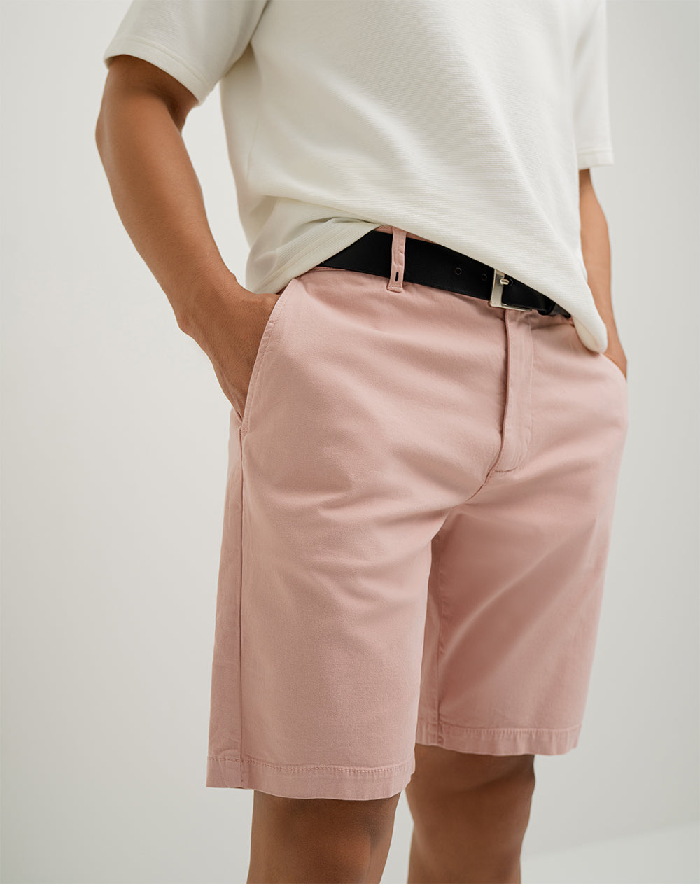 Bermuda regular algodón palo rosa hombre