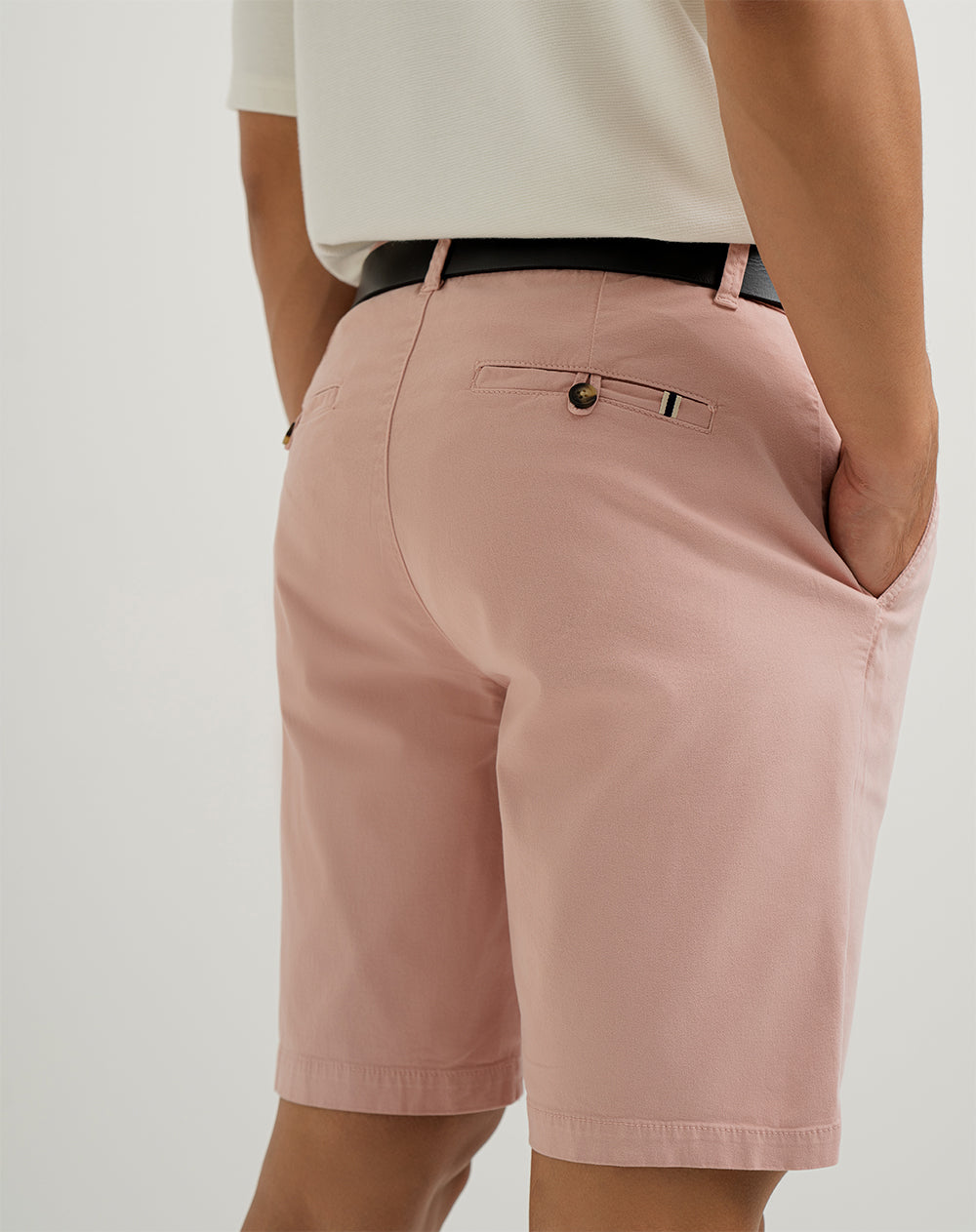 Bermuda regular algodón palo rosa hombre