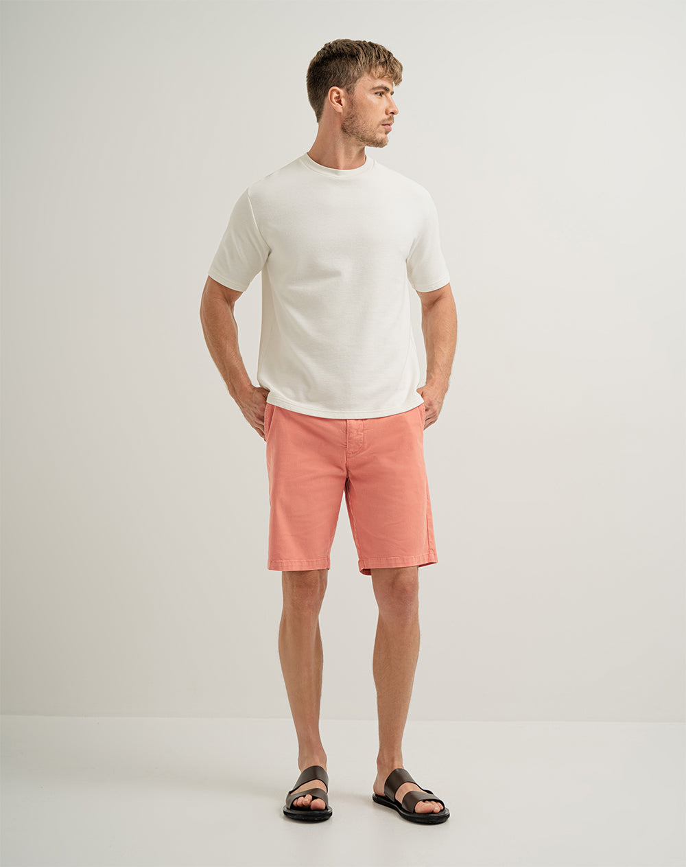 Bermuda regular algodón rosa hombre