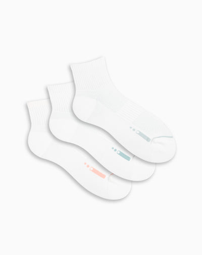 Medias deportivas mujer tobillera microfibra pack x3 blanco