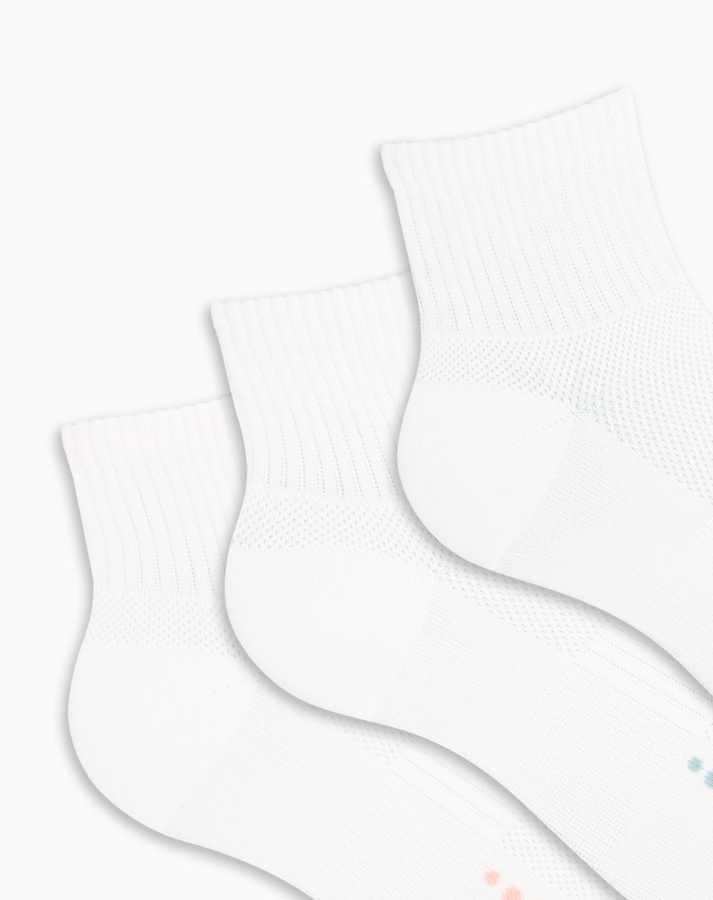 Medias deportivas mujer tobillera microfibra pack x3 blanco
