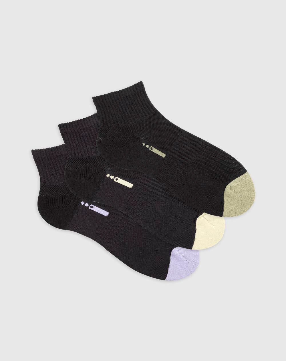 Medias deportivas mujer tobilleras microfibra pack x3unds negras