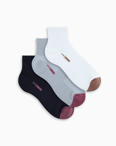 Medias deportivas mujer tobillera pack x3 surtido