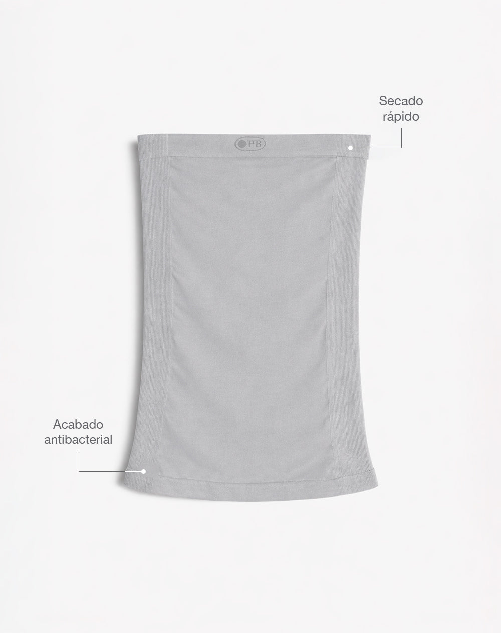 Cuello deportivo microfibra gris unisex