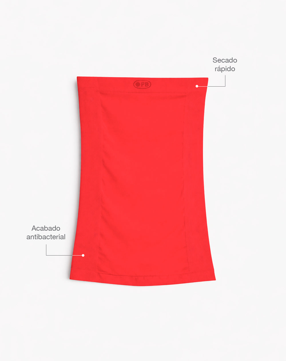 Cuello deportivo microfibra rojo unisex