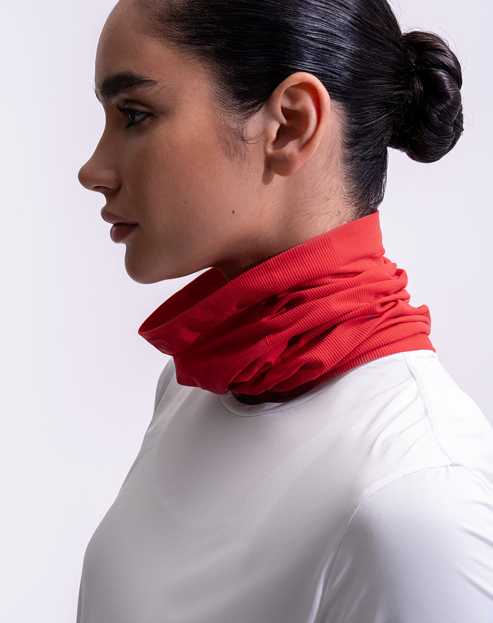 Cuello deportivo microfibra rojo unisex