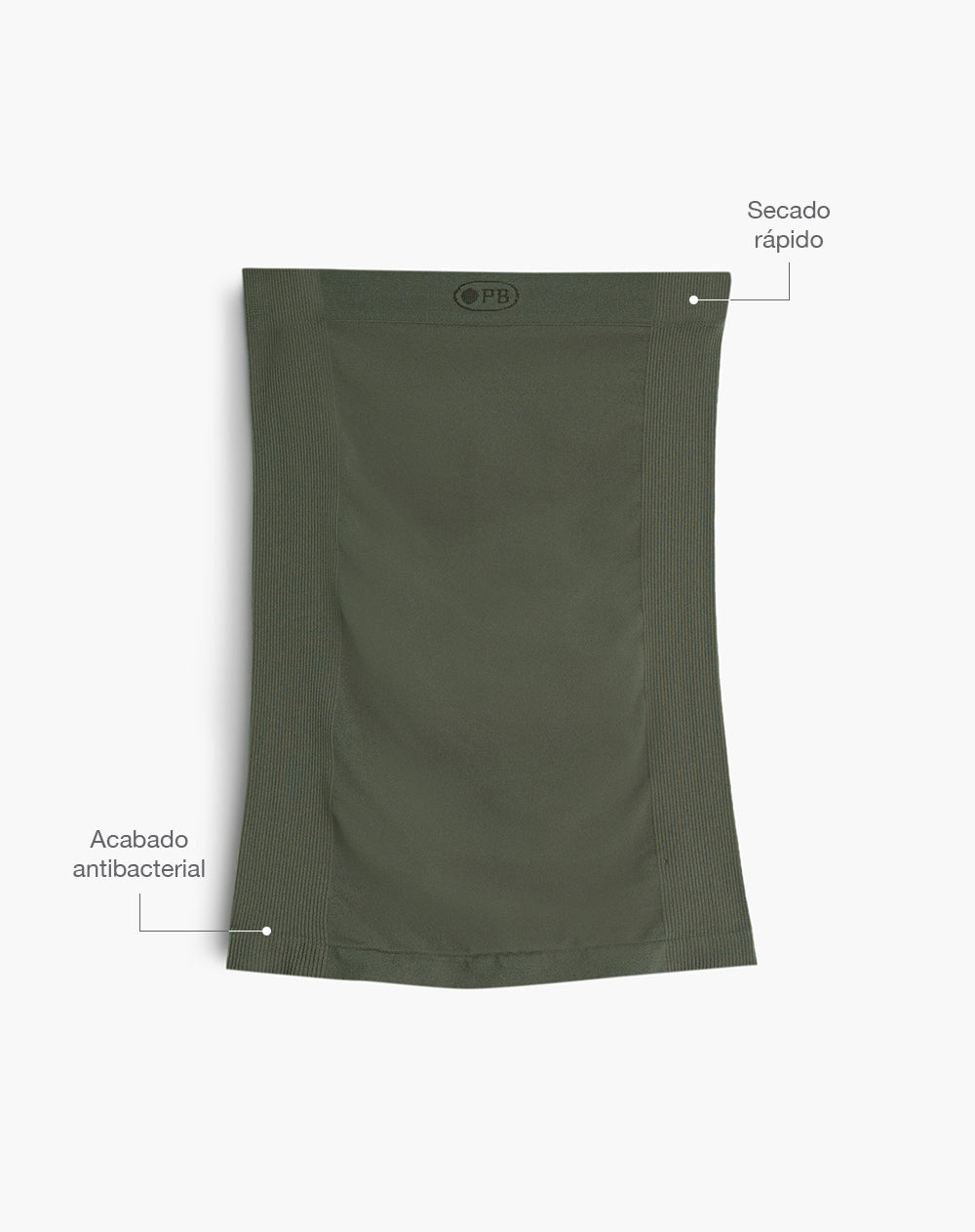 Cuello deportivo microfibra verde unisex