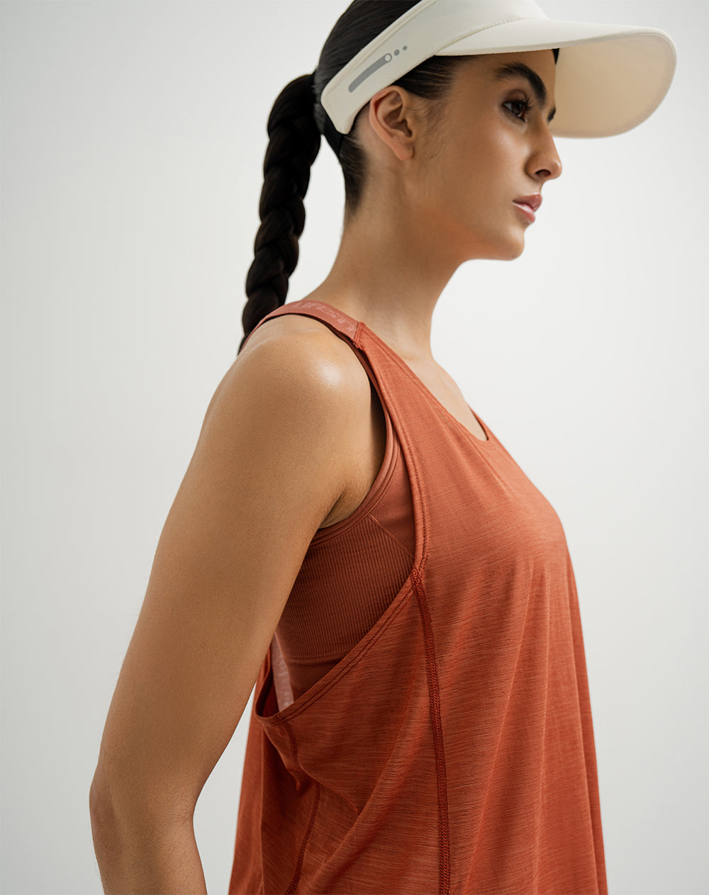 Camiseta esqueleto deportiva mujer control humedad terracota