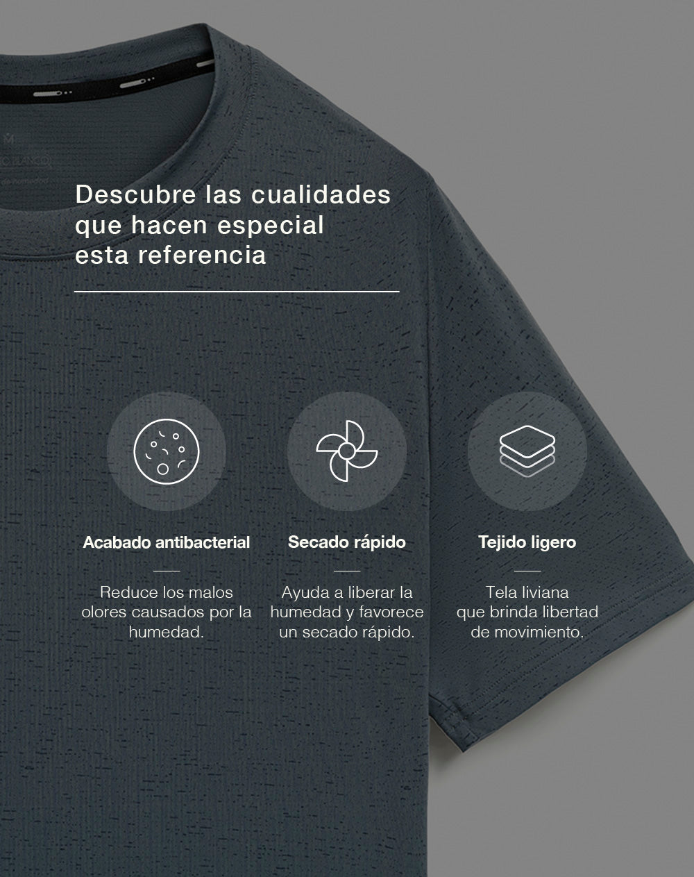 Camiseta deportivas control humedad hombre estampada