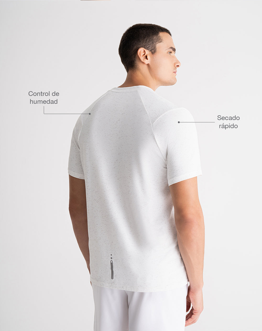 Camiseta deportiva control humedad blanca hombre