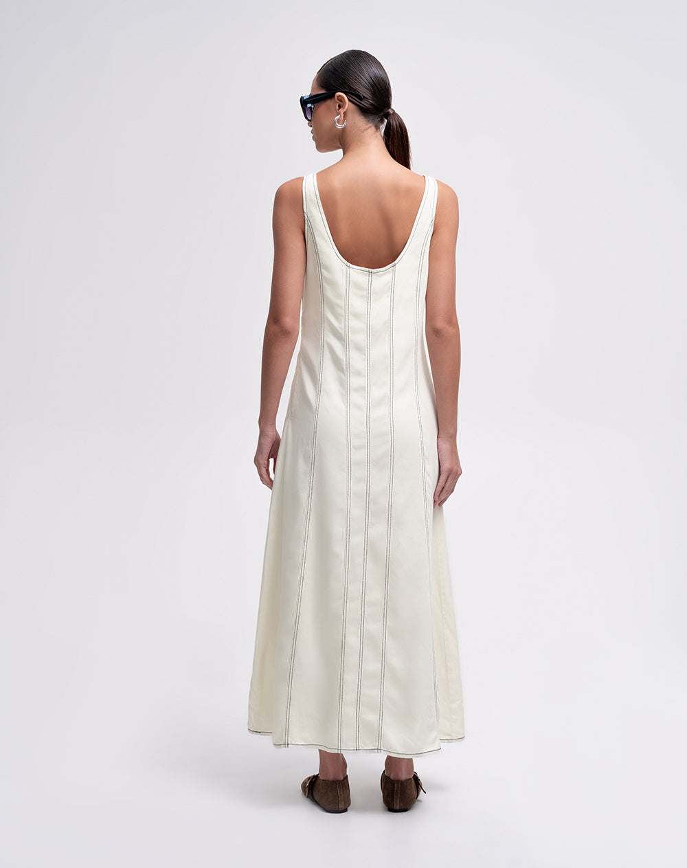 Vestido largo habano mujer