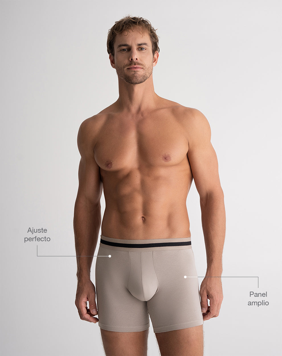 Bóxer medio panel amplio x3unds surtido