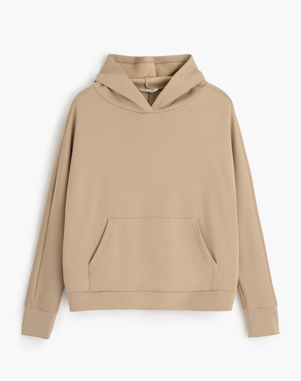 Buzo holgado con capucha caramelo mujer