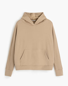 Buzo tipo hoddie tacto suave caramelo mujer