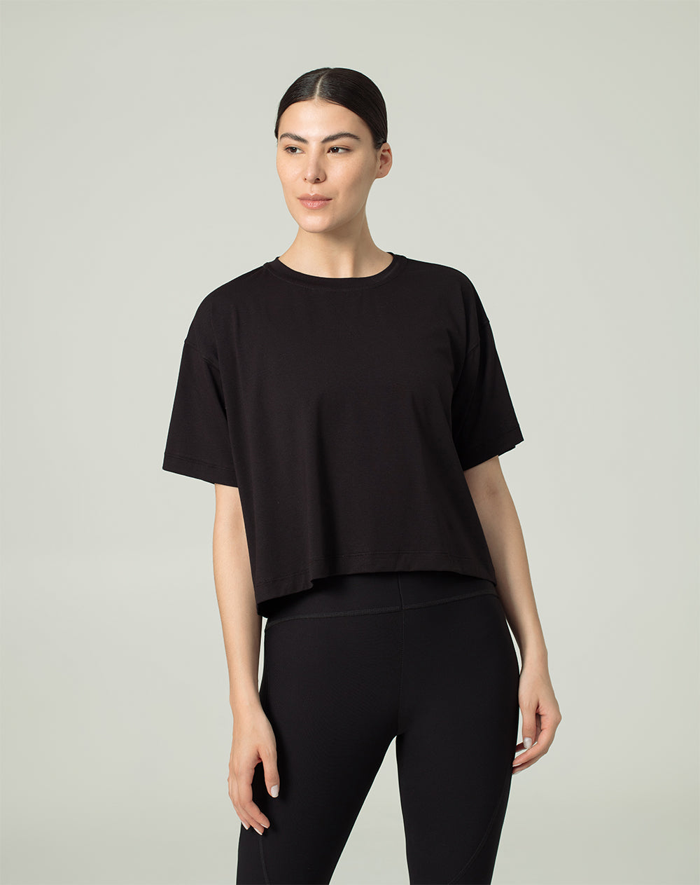 Camiseta deportiva mujer holgada negra