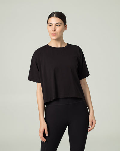 Camiseta deportiva mujer tacto suave negra