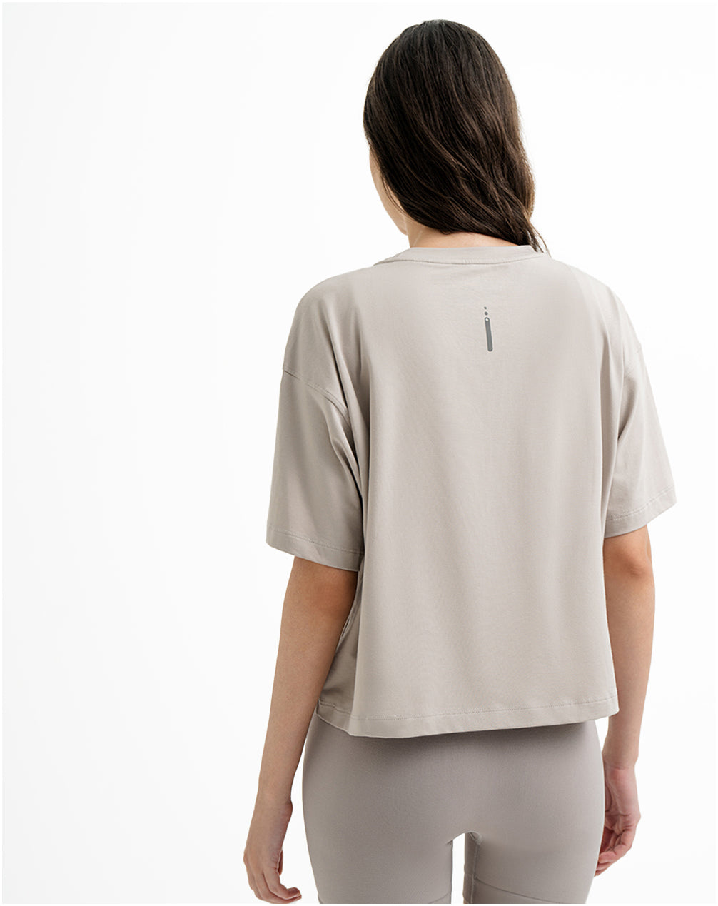 Camiseta deportiva tacto frío taupe mujer