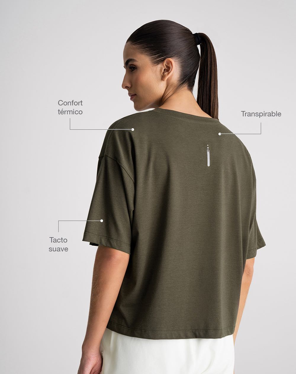 Camiseta deportiva tacto frío verde mujer