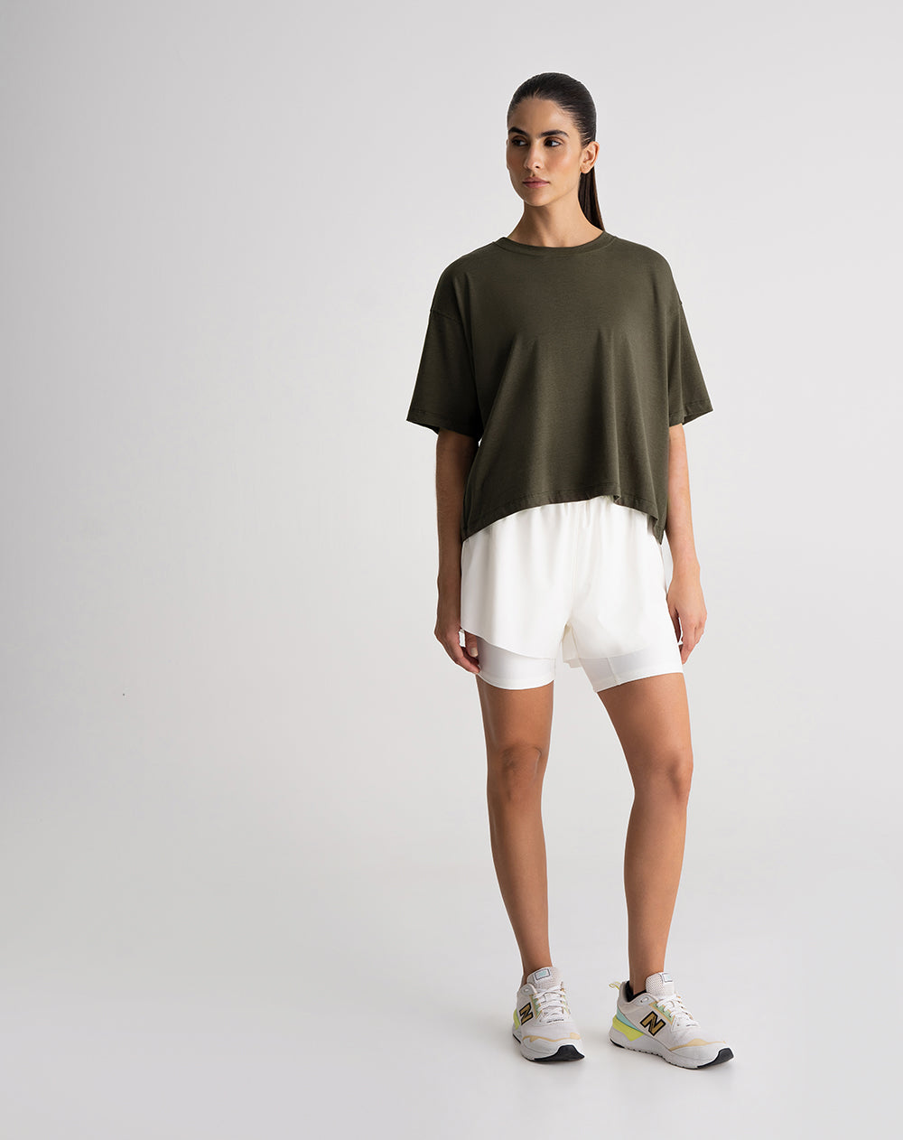 Camiseta deportiva mujer tacto suave verde