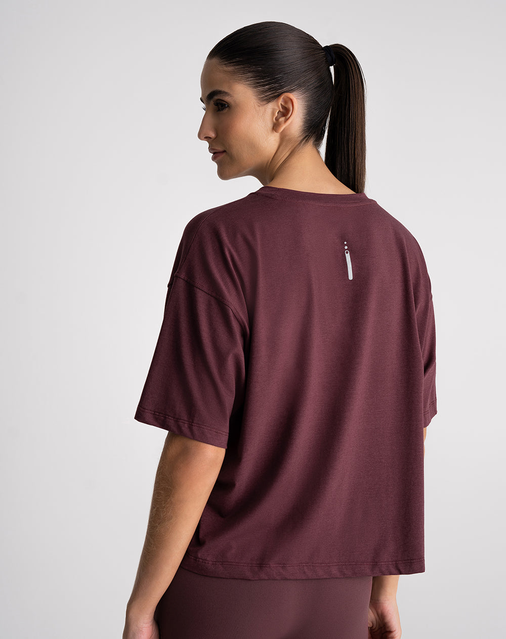 Camiseta deportiva mujer tacto suave vinotinto
