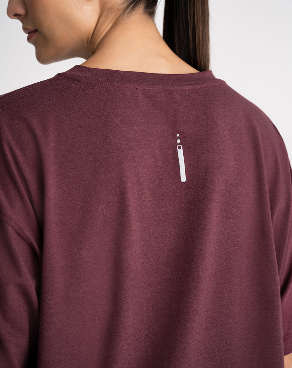 Camiseta deportiva mujer tacto suave vinotinto