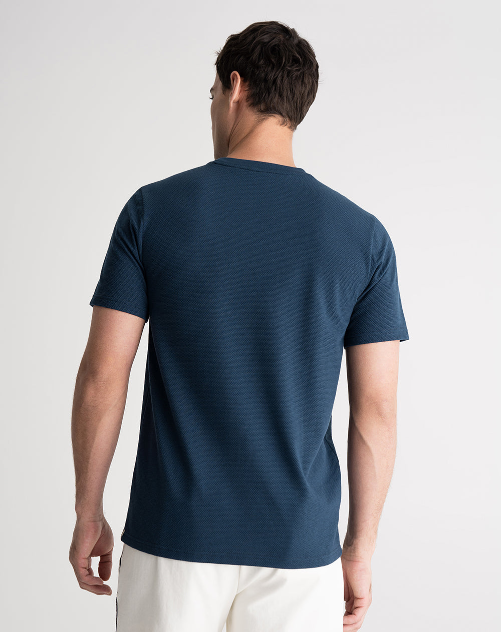 Camiseta algodón azul hombre