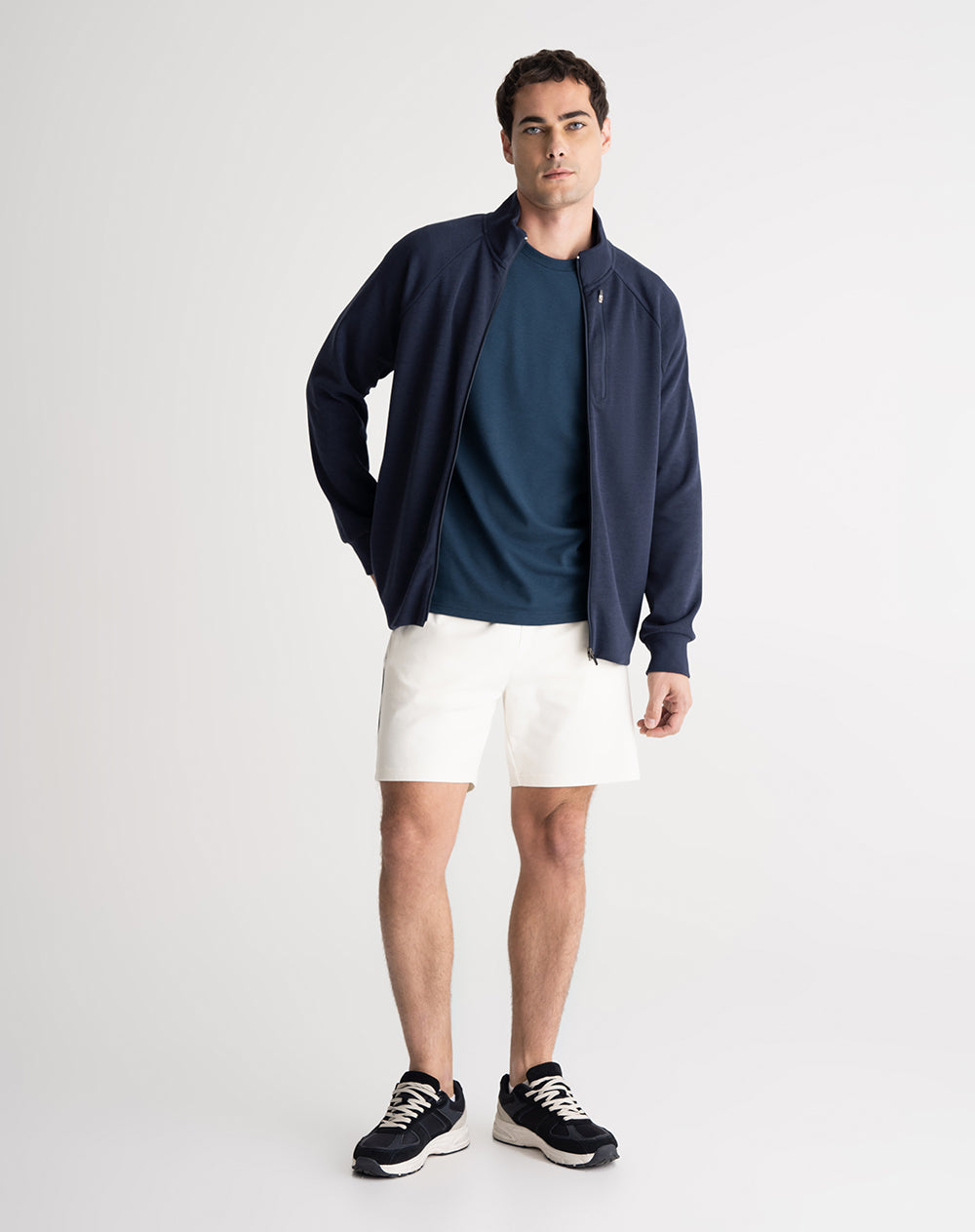 Camiseta algodón azul hombre