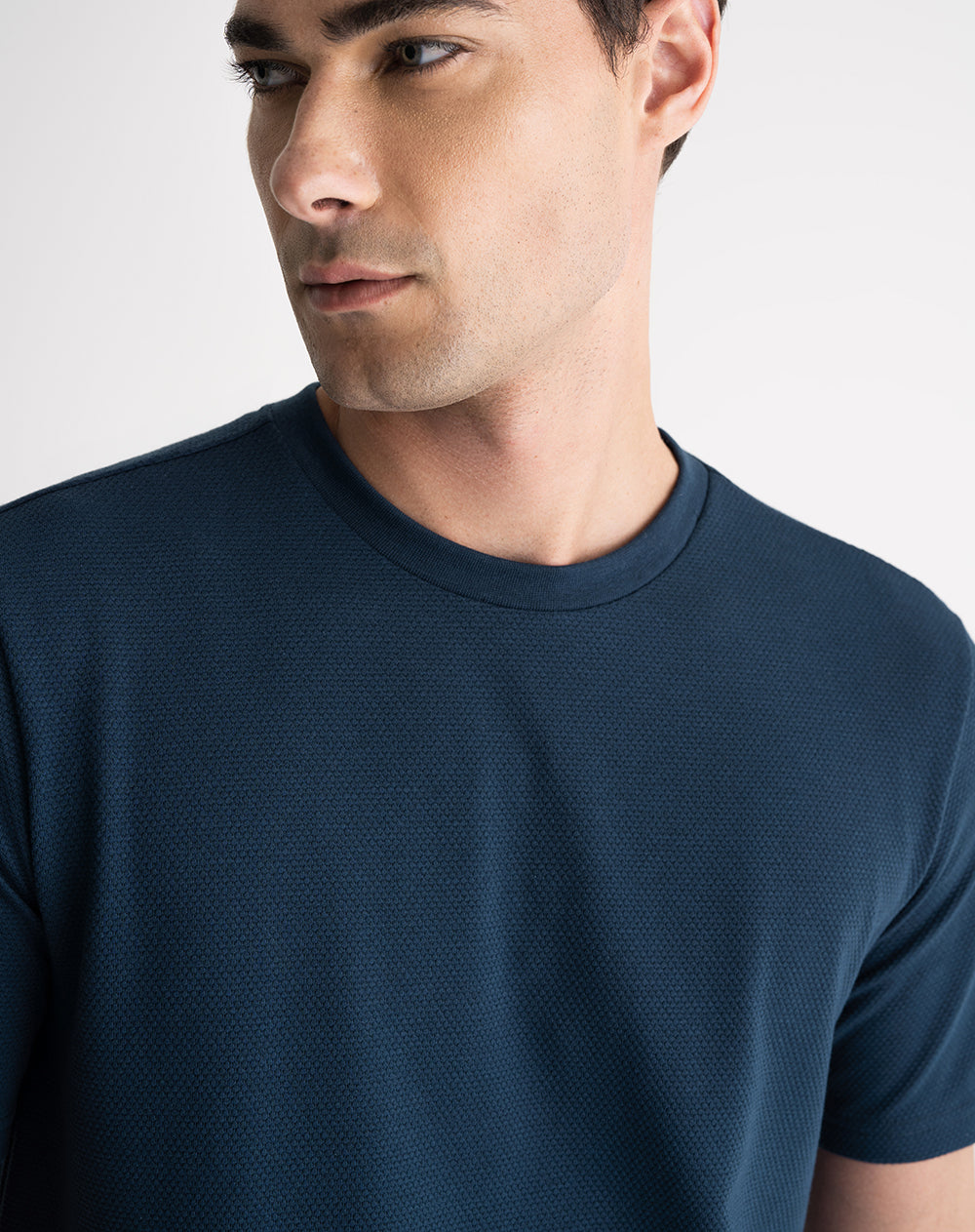 Camiseta algodón azul hombre