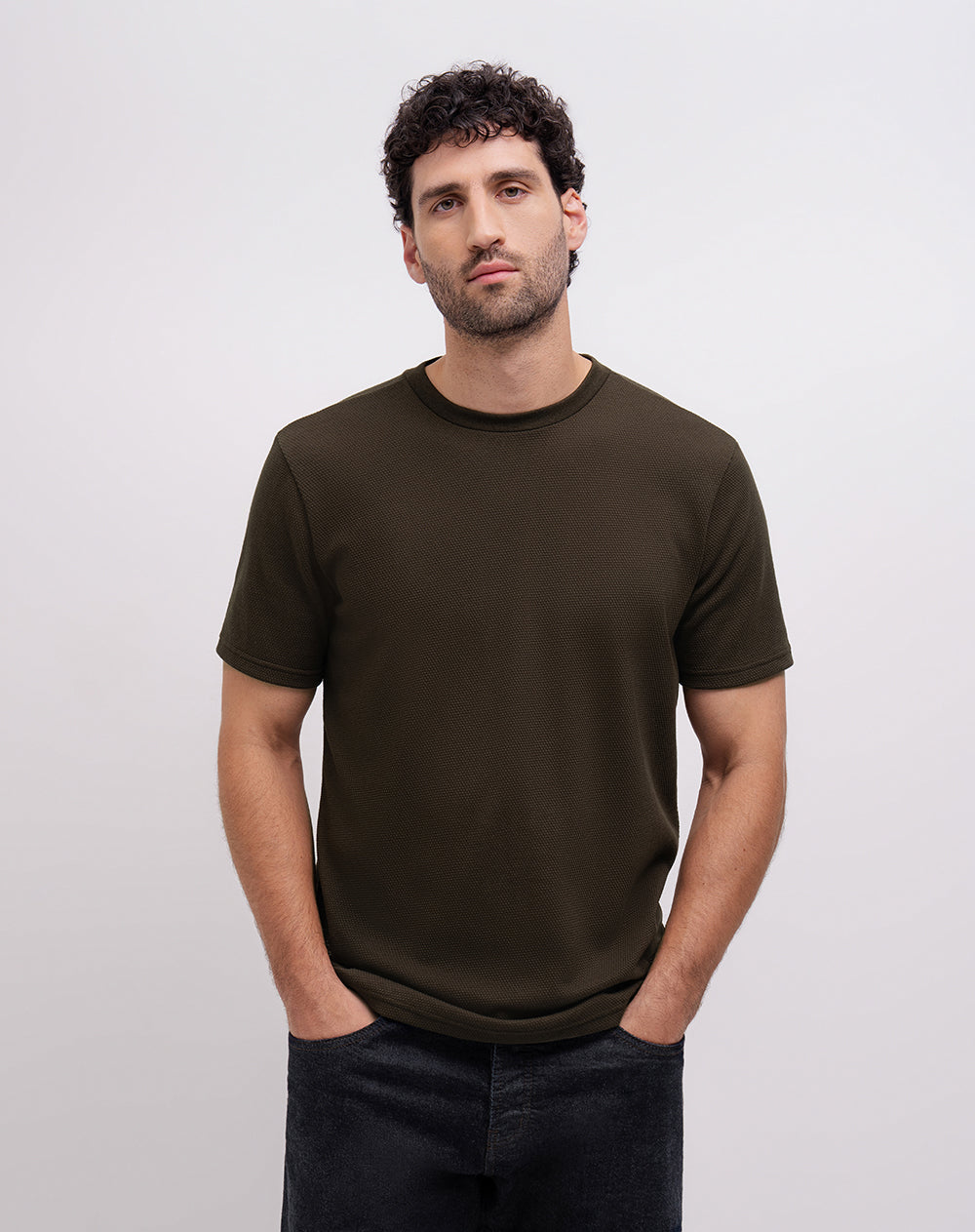 Camiseta en algodón sostenible café hombre