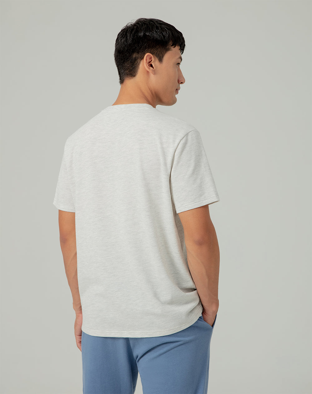 Camiseta algodón gris clara hombre
