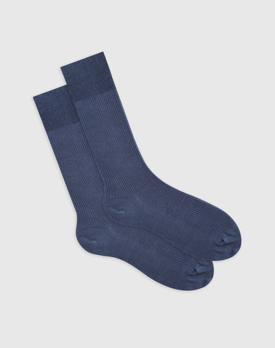 Medias hombre largas algodón azules