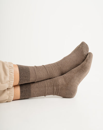 Medias hombre largas algodón café
