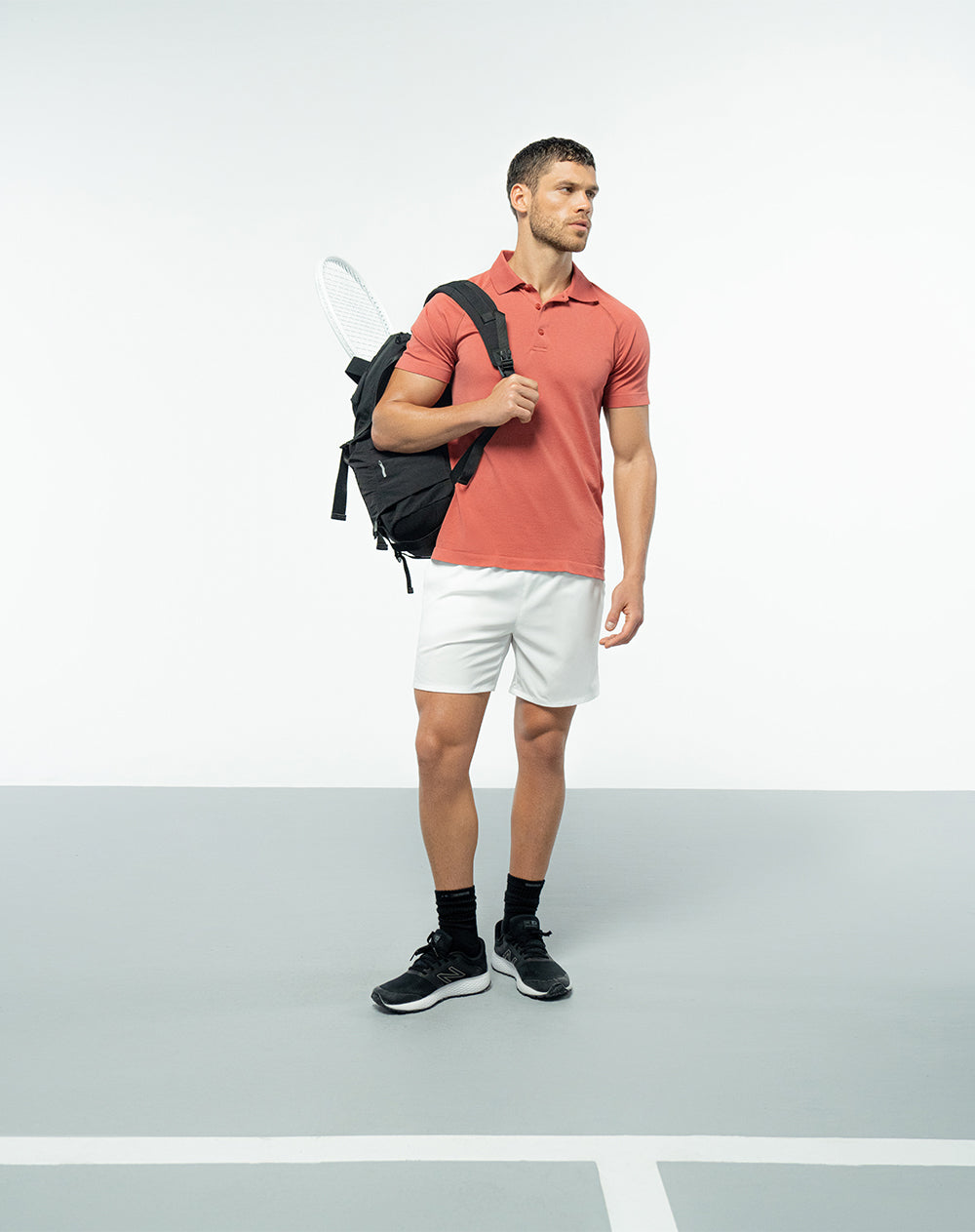 Pantaloneta deportiva malla interna blanca hombre