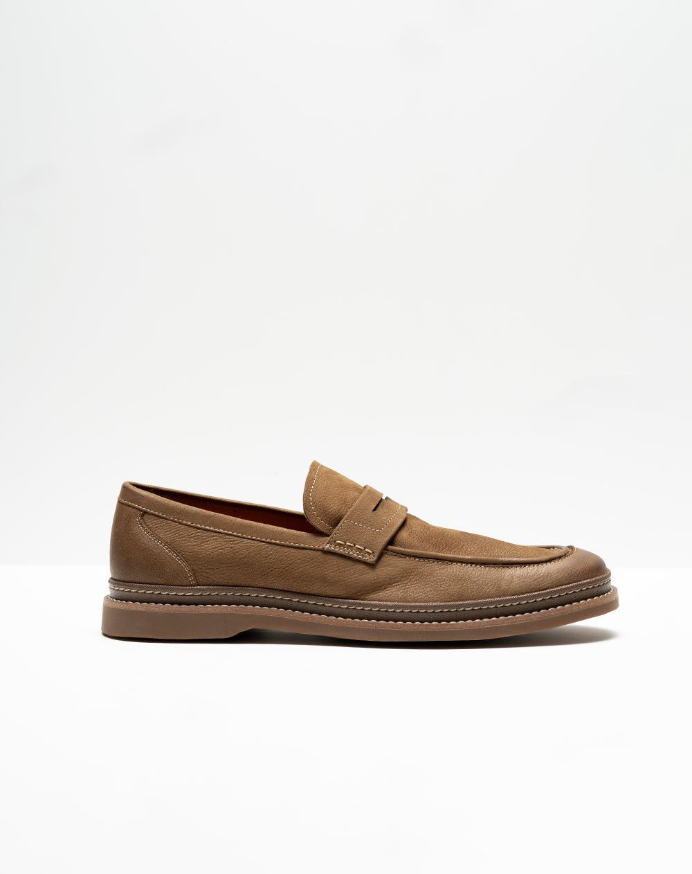 Zapatos loafer cuero café hombre