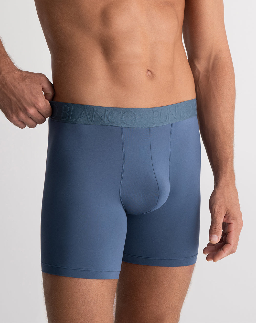 Bóxer deportivo largo microfibra azul
