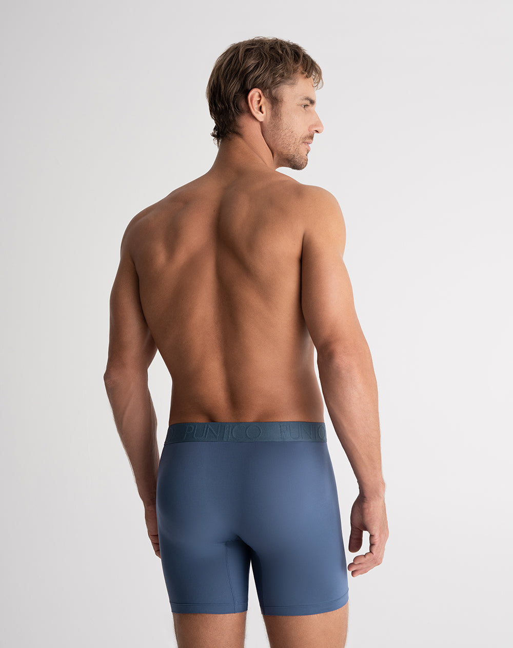 Bóxer deportivo largo microfibra azul